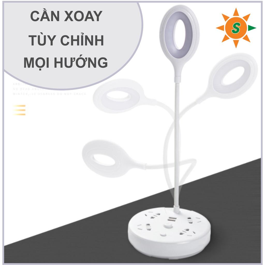 Đèn Bàn Học Đa Năng Kết Hợp Ổ Cắm Điện Và Ổ Cắm USB Đa Năng Có Móc Treo Tường