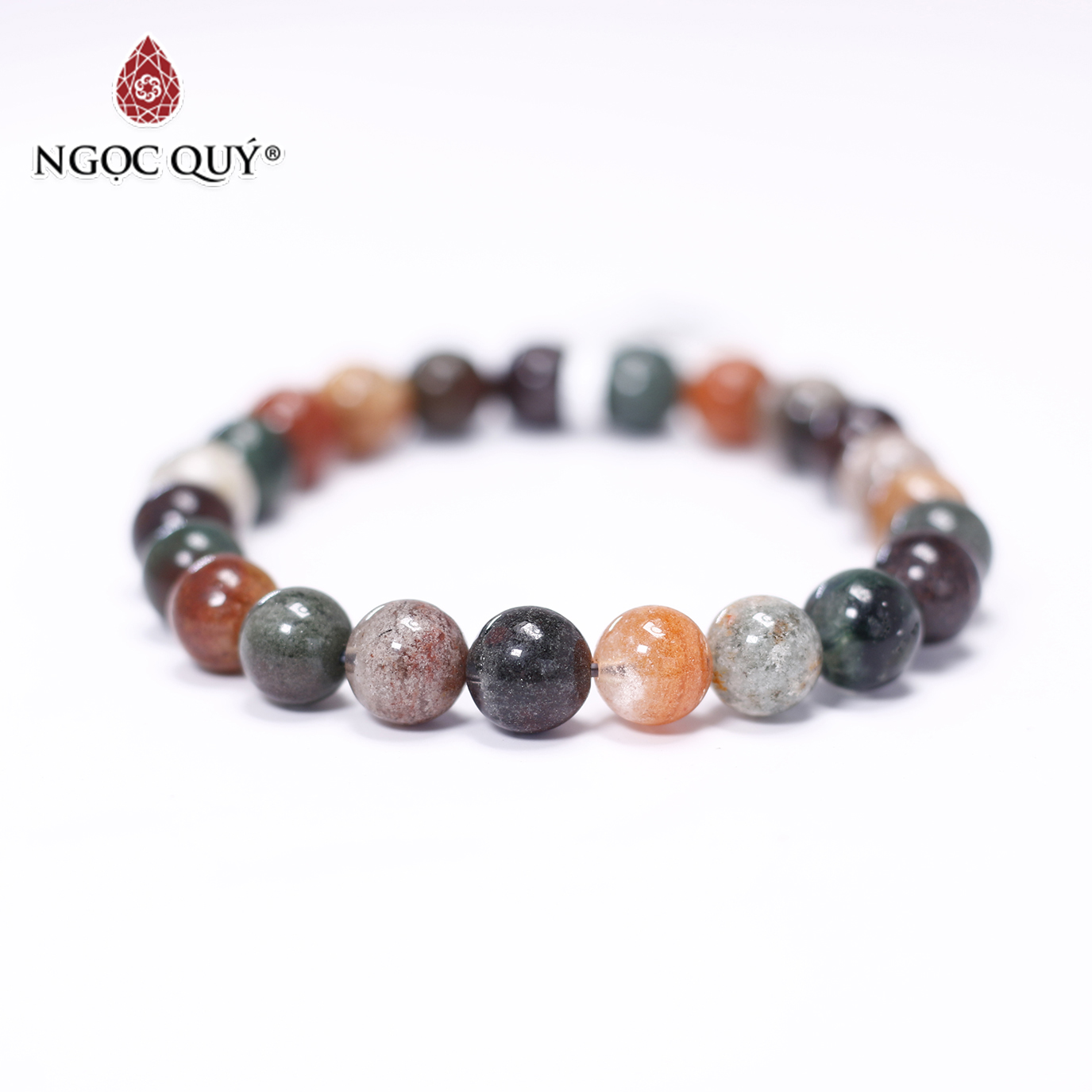 Vòng tay đá ưu linh đa sắc size hạt 8mm - Ngọc Quý Gemstones