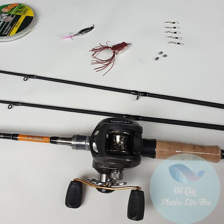 Bộ cần lure Edge super máy ngang alvion tặng kèm mồi lure docaucagiangnam
