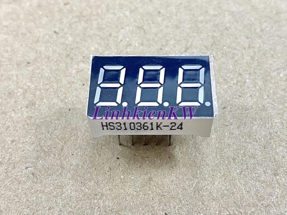 LED 7 Thanh 0.8 Inch 3 Số A Chung, Màu Đỏ HS310361K-24 Mới 100%.