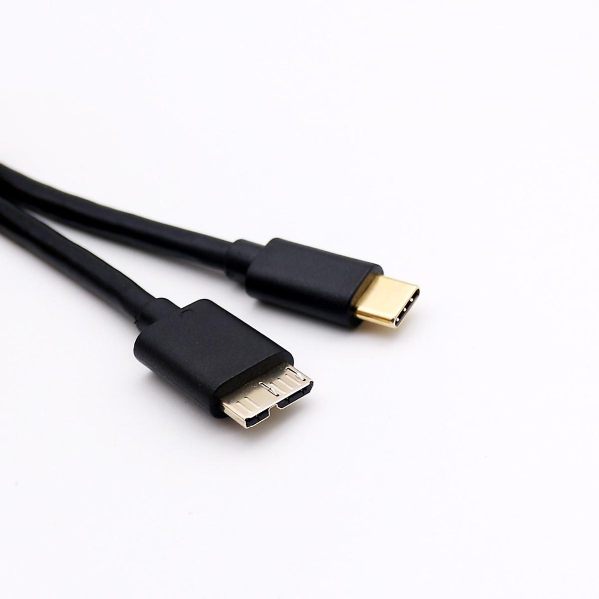 Cáp USB 3.1 Type C Sang Usb 3.0 Micro B 0.5m Vinetteam Dành Cho Ổ Cứng Di Động Kết Nối Macbook - Hàng Chính Hãng