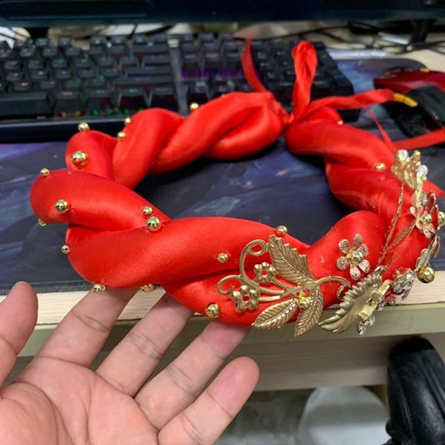 Mấn mỹ nhân phụ kiện cưới Giang mấn cô dâu mẫu chuyên cho cô dâu ăn hỏi hoặc cưới màu đỏ đẹp
