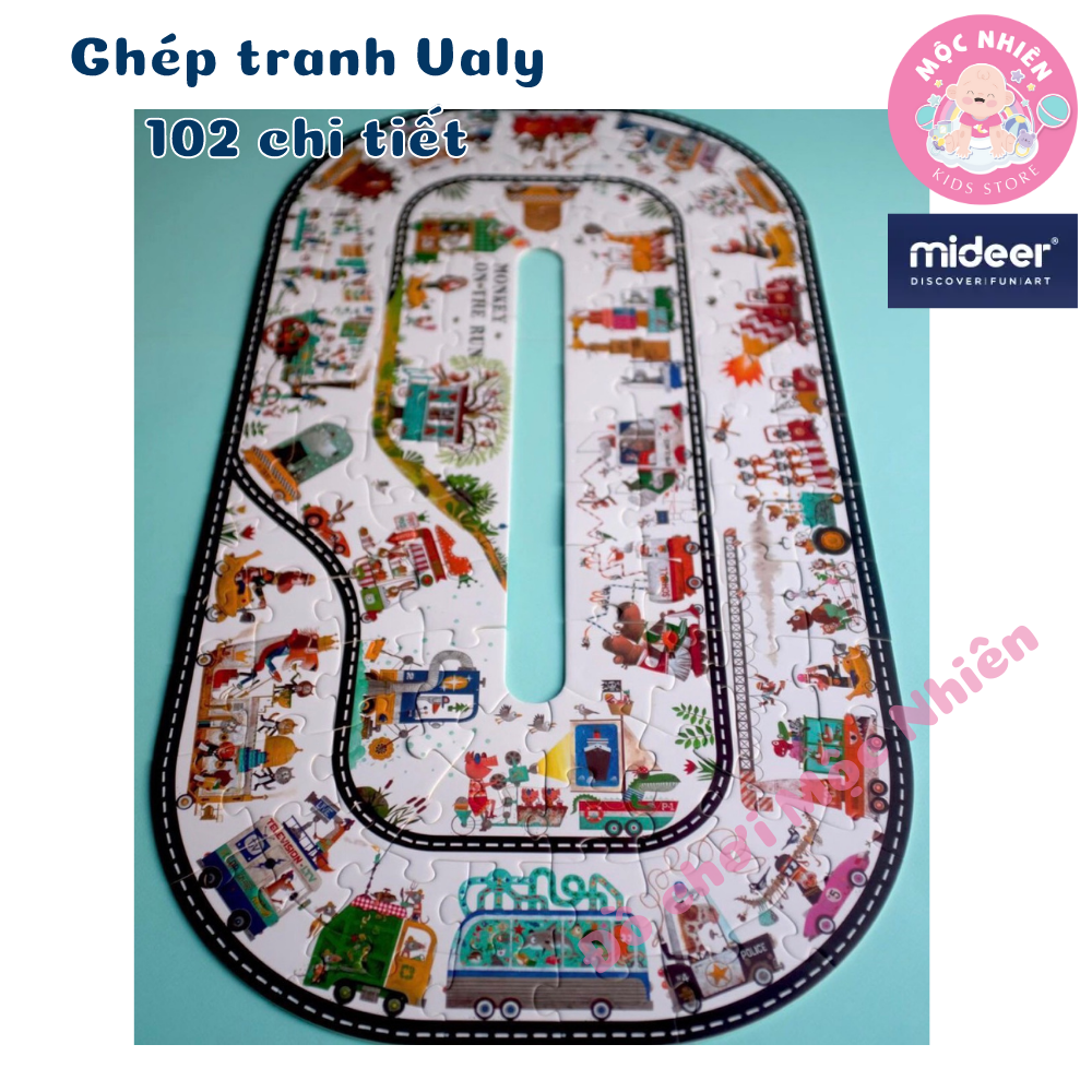 Đồ Chơi Xếp Hình Puzzle MIDEER Dạng Valy Xách Tay - Chủ đề Monkey on the Run Dành cho bé từ 4 tuổi