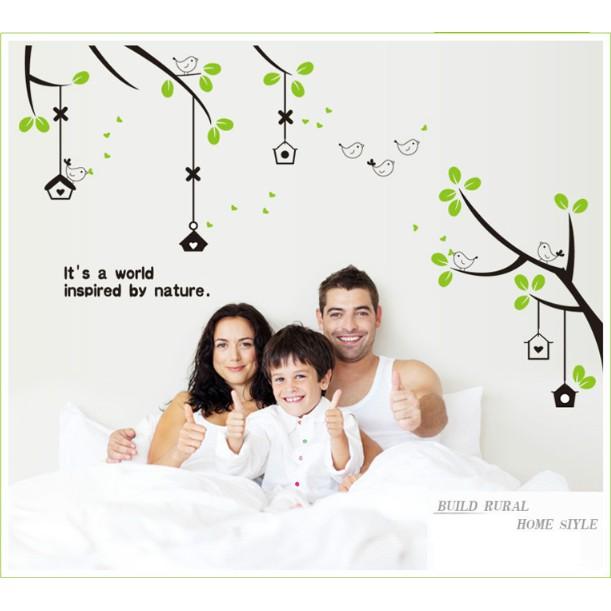 Decal trang trí nhánh cây xanh