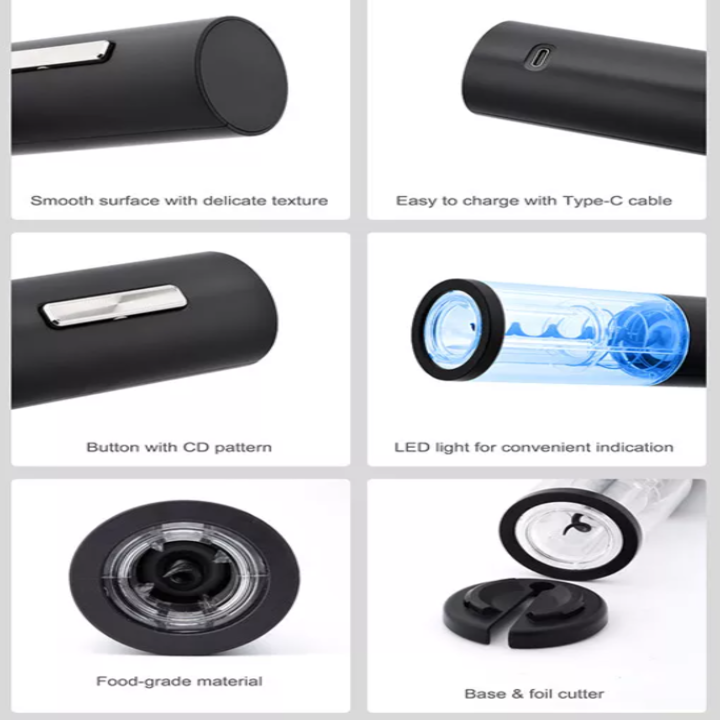 Bộ dụng cụ mở vang tự động đa năng MGS-KP1-361901 kèm nút đậy chai - Dung lượng pin 500mAh