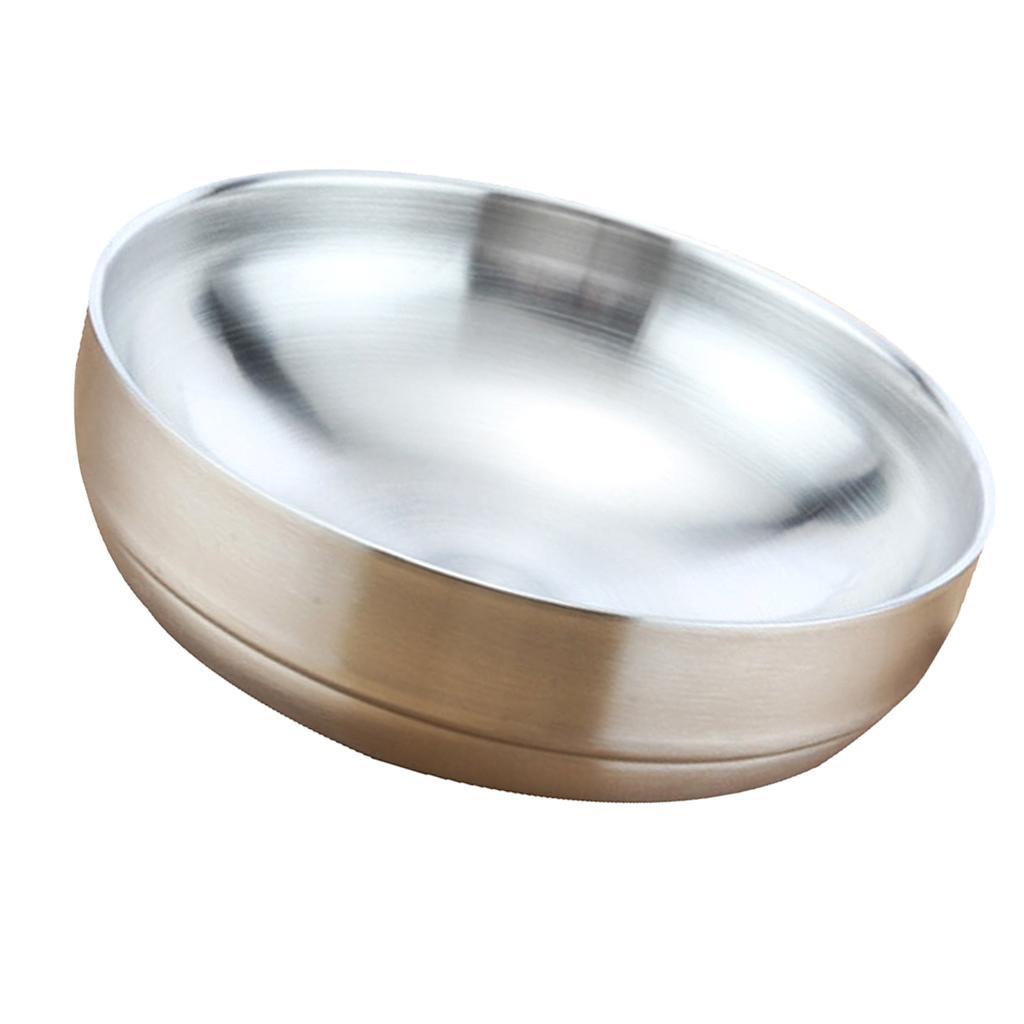Stainless Steel Noodles Bowl Dinner Soup Fruit Bowl Kitchenware Silver 19cm