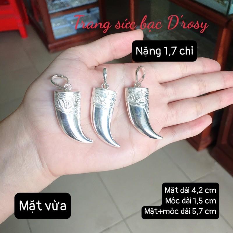 Mặt móng bạc nguyên chất đủ 3 cỡ to nhỏ vừa gắn dây chuyền