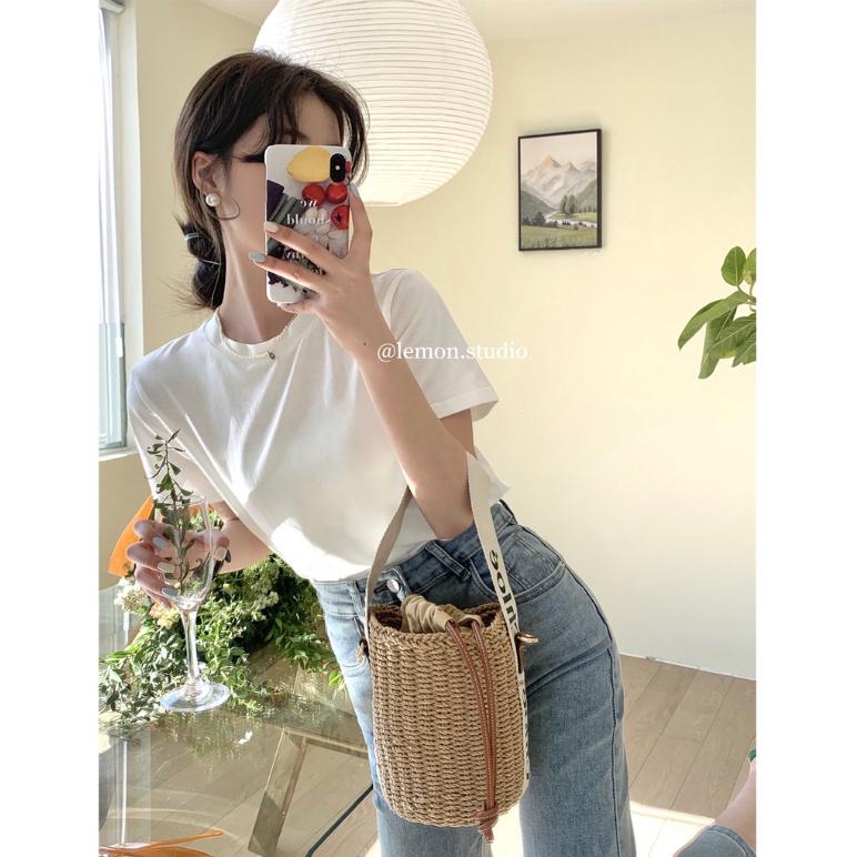 Áo Thun Cotton Cổ Tròn Ngắn Tay Thời Trang Mùa Hè 4 Màu Sắc Chọn Lựa