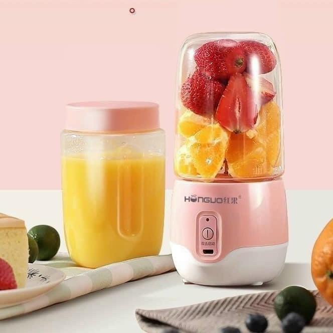 Máy Xay Sinh Tố Cầm Tay Mini Hongua 300Ml Loại 6 Lưỡi Xạc Pin Tiện Dụng - Đồ dùng nhà bếp thông minh