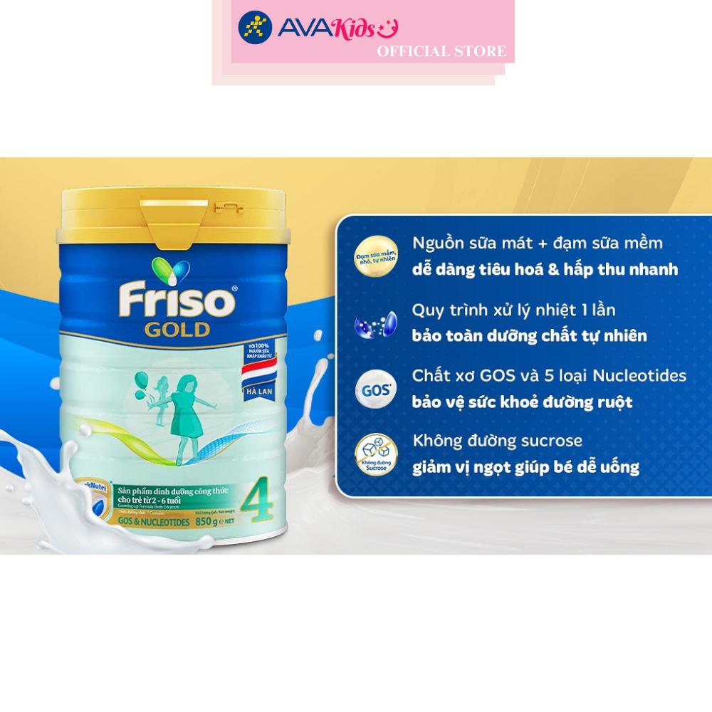 Sữa bột Friso Gold số 4 hương vani 850g (2 - 6 tuổi) - Hàng chính hãng