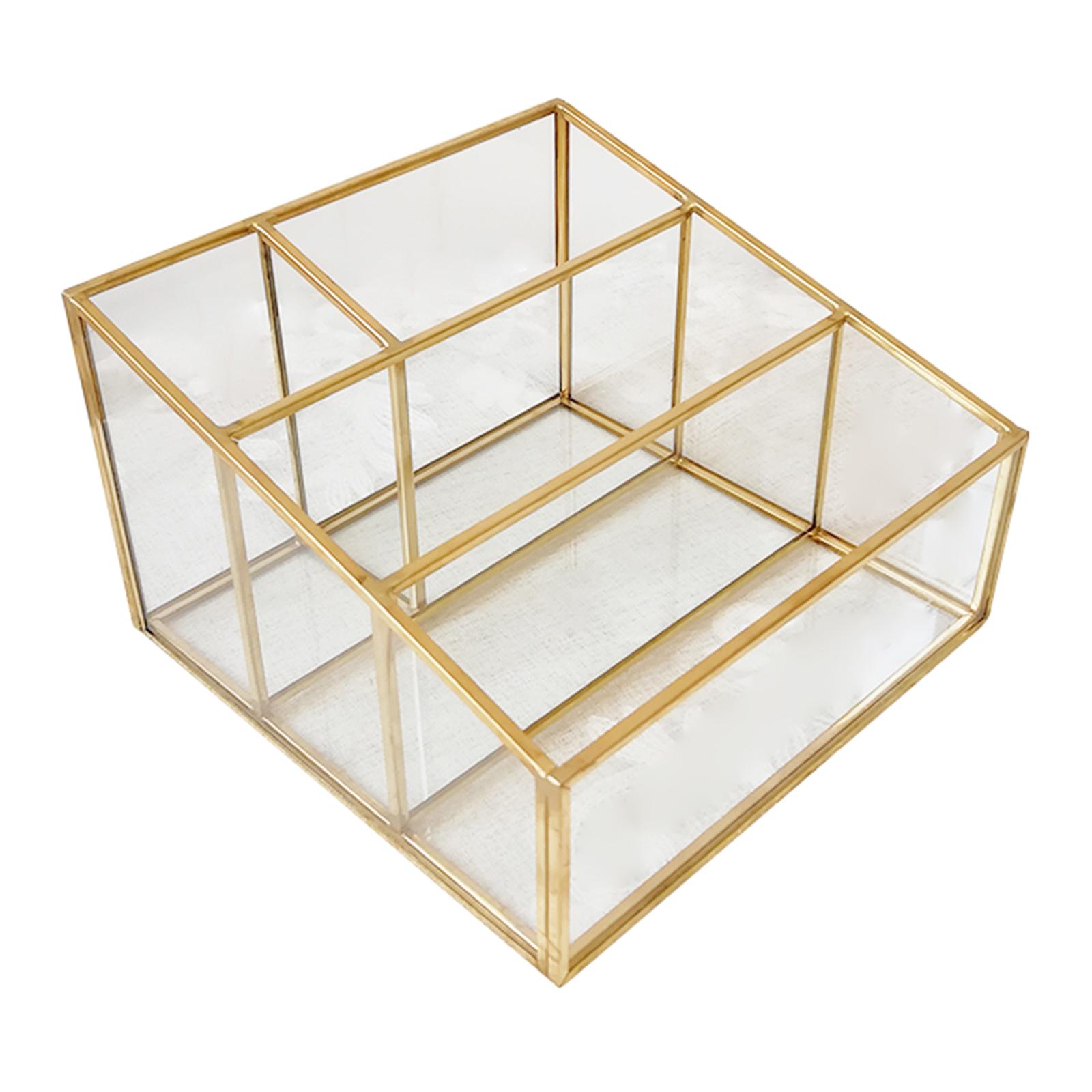 Makeup Organizer, Clear Cosmetic Storage Display Case with 4 Compartments, for Jewelry, Makeup Brushes, Lipsticks