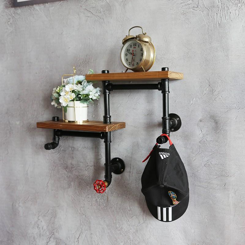 Kệ ống nước treo tường chất liệu ống sắt trang trí decor quán cafe phong cách vintage