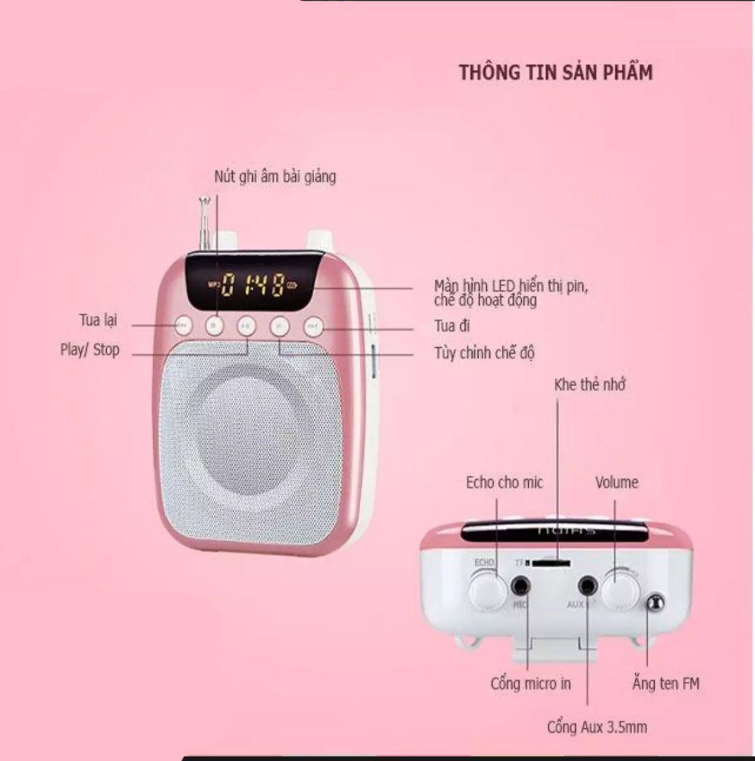 Máy trợ giảng mico không dây FM  S358-FM