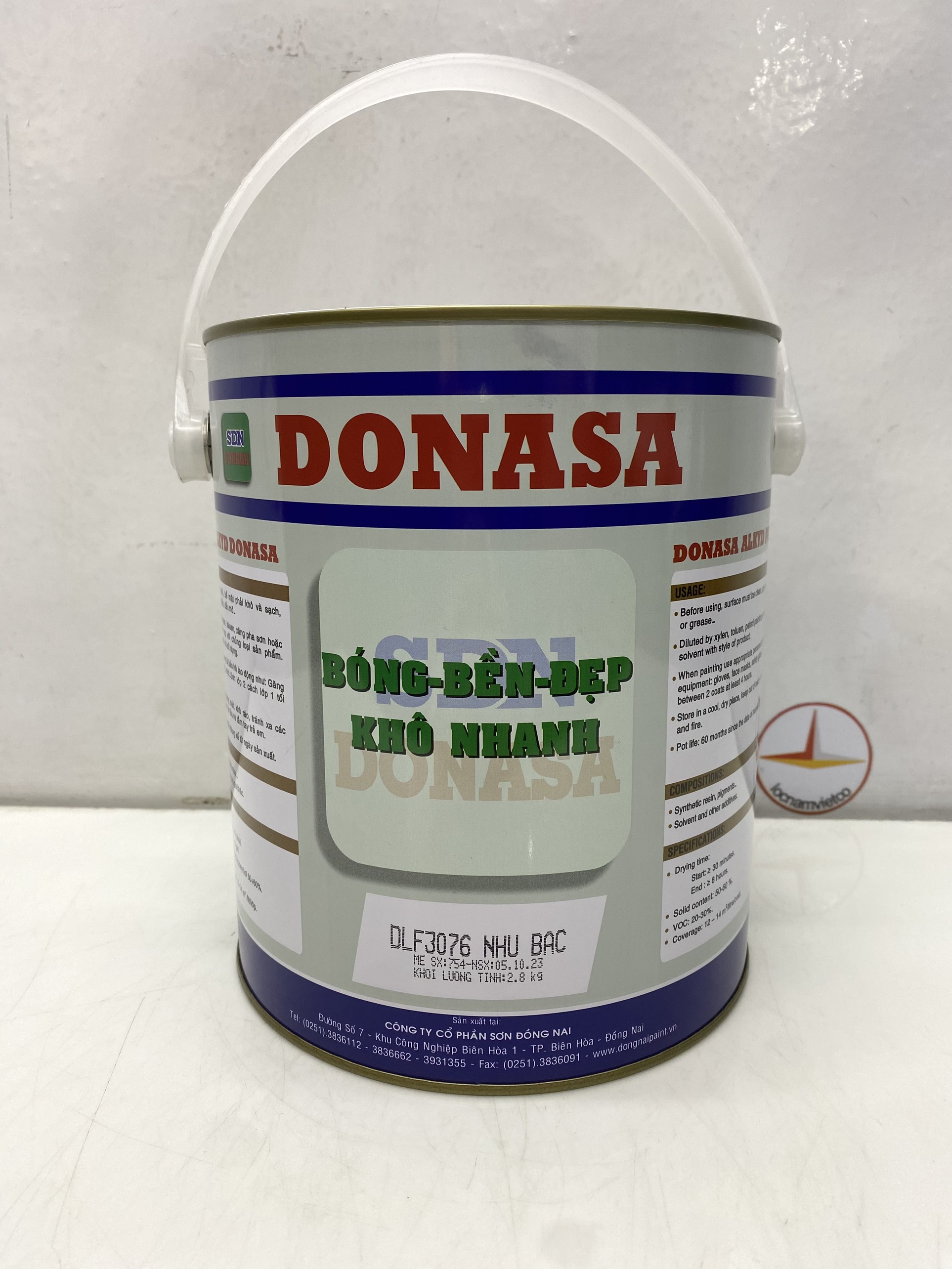 Sơn dầu Đồng Nai Donasa màu bạc 3076 2.8kg _ DLF 3076