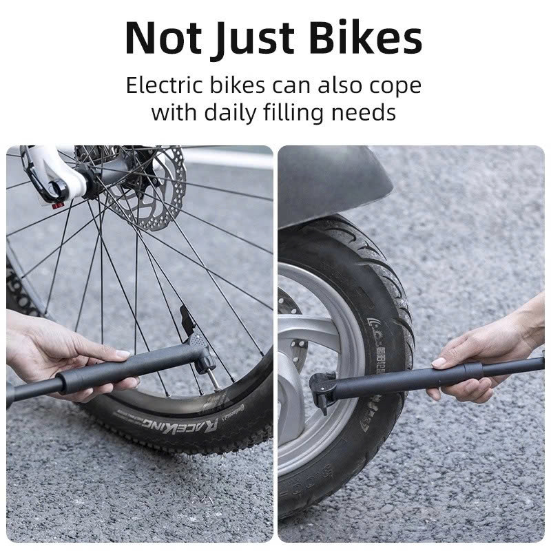 Bơm Xe Đạp Mini Treo Xe Gắn Khung Sườn Có Đế Gắn Sử Dụng Khẩn Cấp 70Psi Siêu Nhẹ GỒM 1 Bơm, 1 giá đỡ,