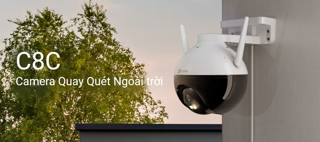 Camera IP Ngoài Trời EZVIZ C8C 2MP Full HD 1080P, Có Màu Ban Đêm, Xoay 360 độ - Hàng Chính Hãng