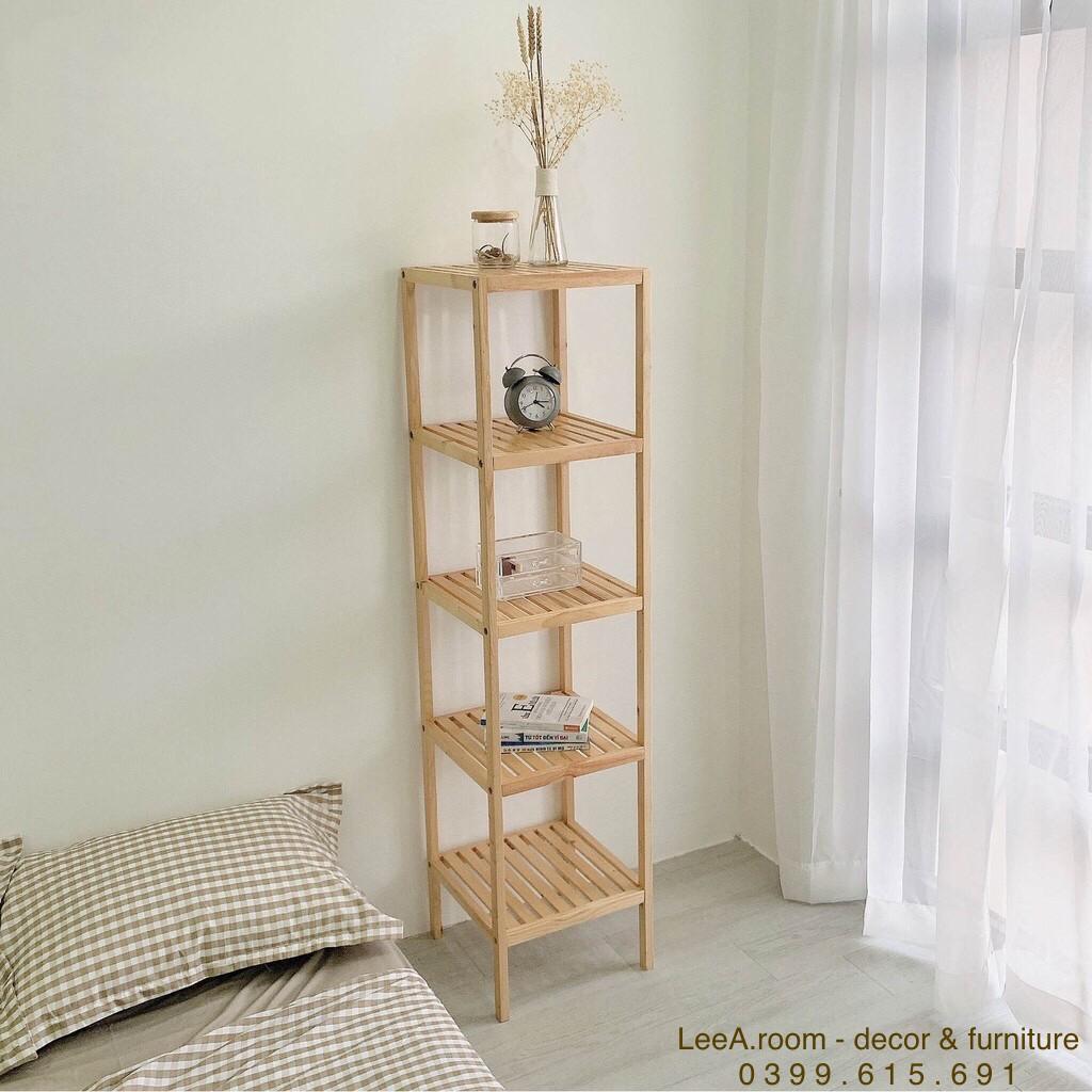Kệ Vuông Decor 5 Tầng Hàng Cao Cấp Loại 1 - Wooden Shelf 5F - Màu Gỗ Tự Nhiên