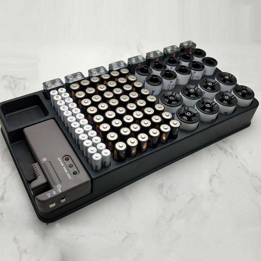 AA AAA D C 9V 100pcs Battery Large Organizer Storage Case Box +