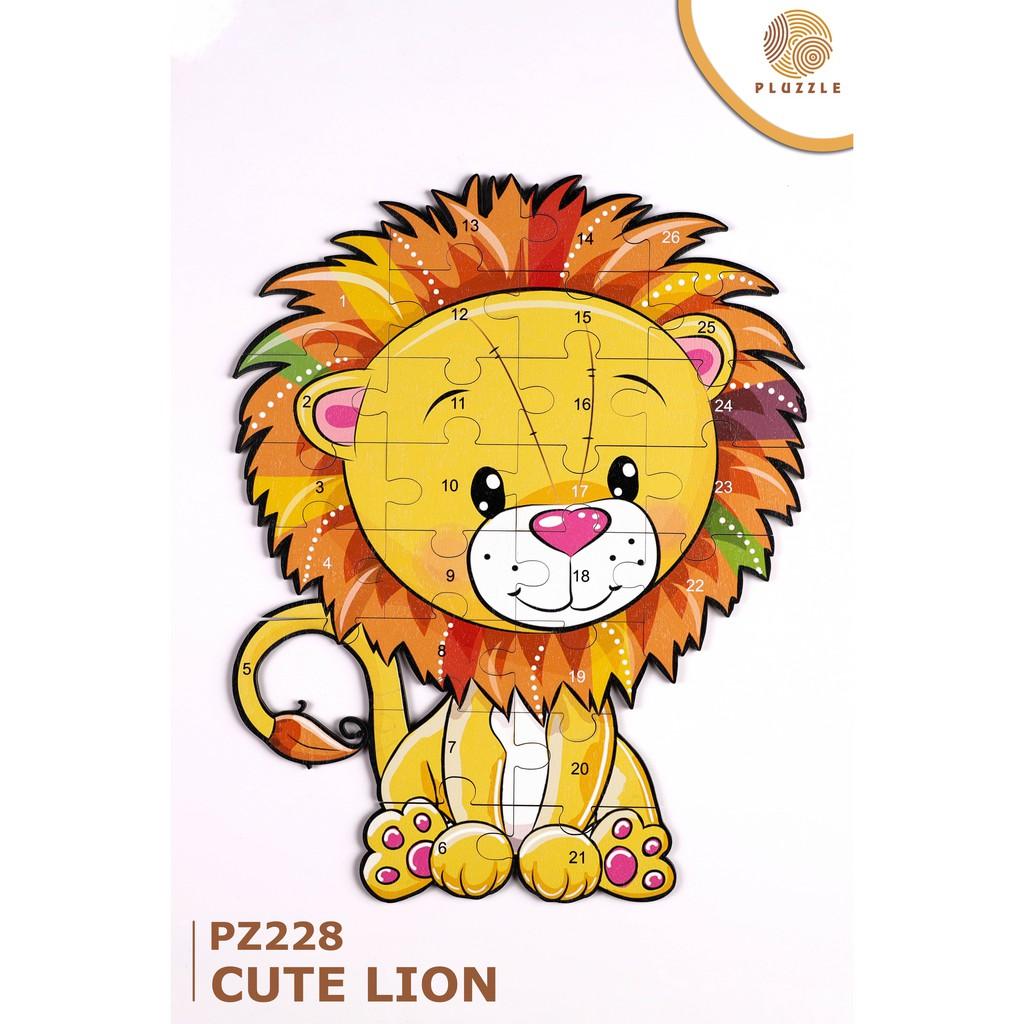 PLUZZLE Bộ xếp hình gỗ thông minh puzzle đồ chơi ghép hình –  Con Sư Tử – PZ228