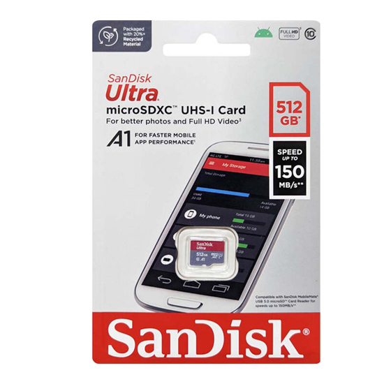 Thẻ nhớ SanDisk Ultra microSDXC UHS-I 512GB 150MB/s Class 10 - Hàng Chính Hãng