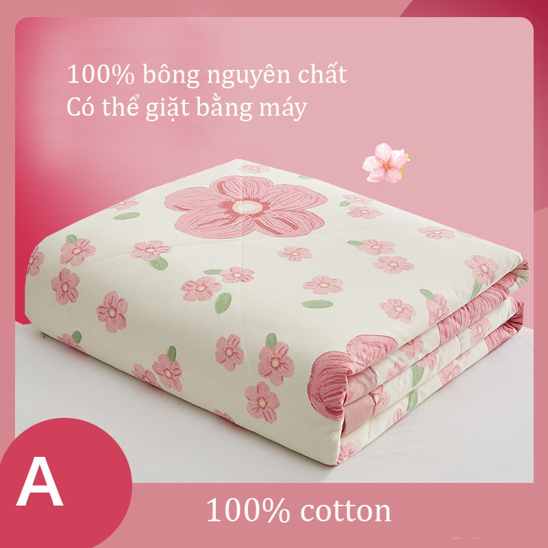 Chăn mỏng mùa thu đông mát mẻ chất liệu 100% cotton nguyên chất mềm mại