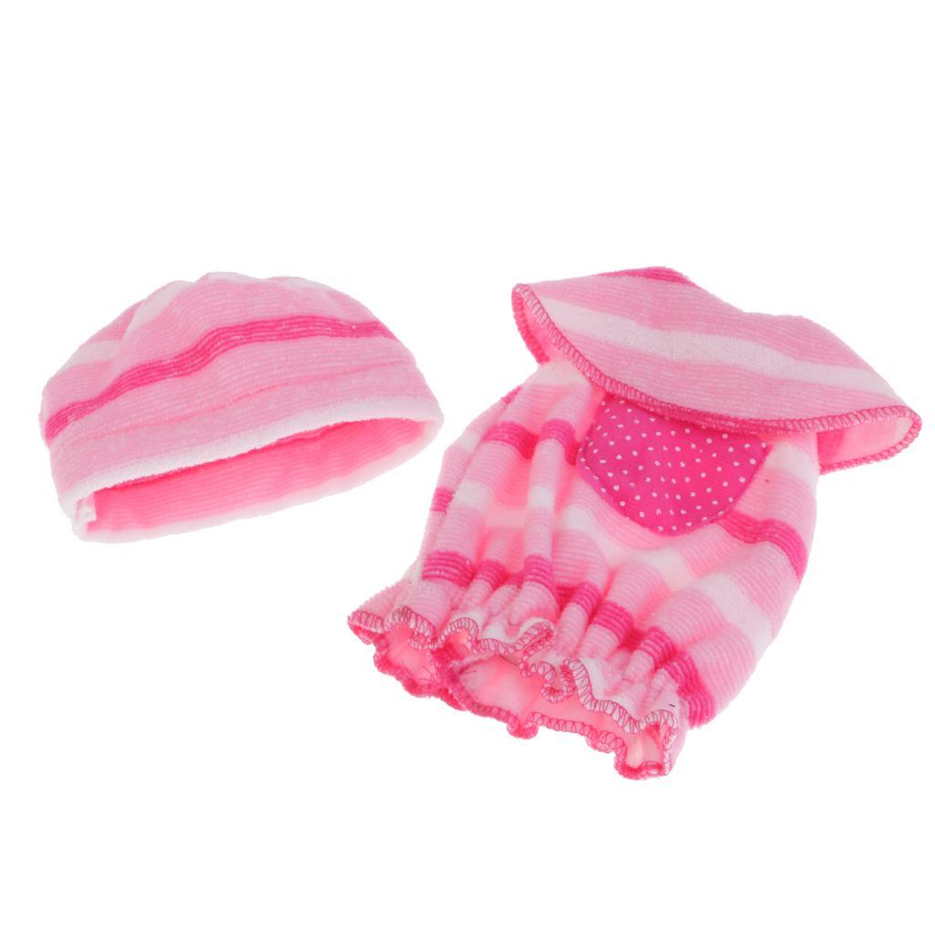 Handmade Pink Dress And Hat Set Outfit Clothes For 40cm 16-inch Salon Doll
