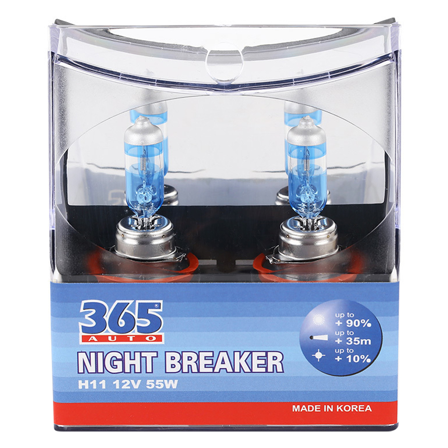 Bộ 2 Bóng Đèn Ô Tô 365-Auto H11 Night Breaker (55W) - Xanh