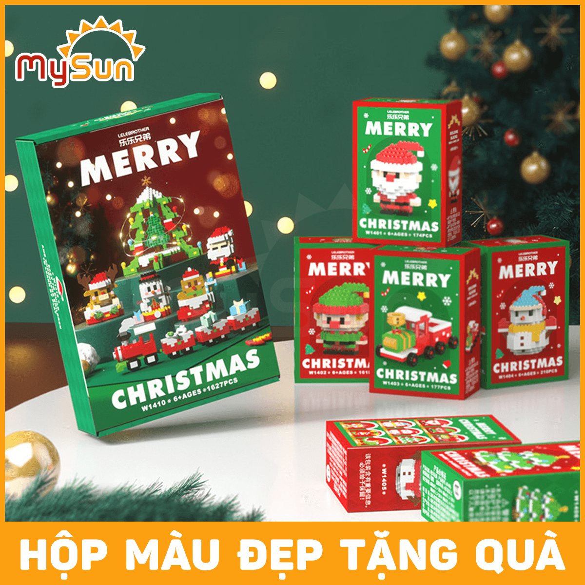 Lắp ráp xếp mô hình ông già Noel đồ chơi Giáng sinh Noel Chrismast cho bé