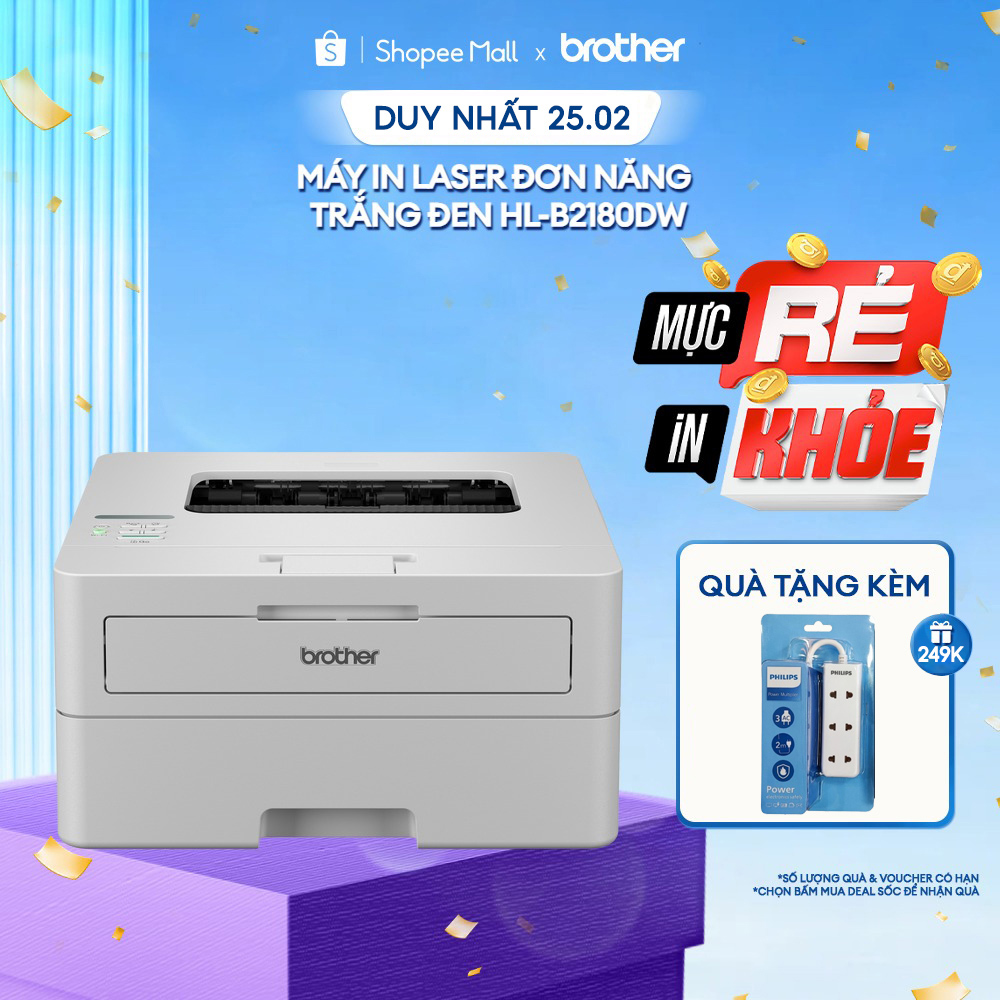Máy in laser đơn năng trắng đen HL-B2180DW - Hàng chính hãng
