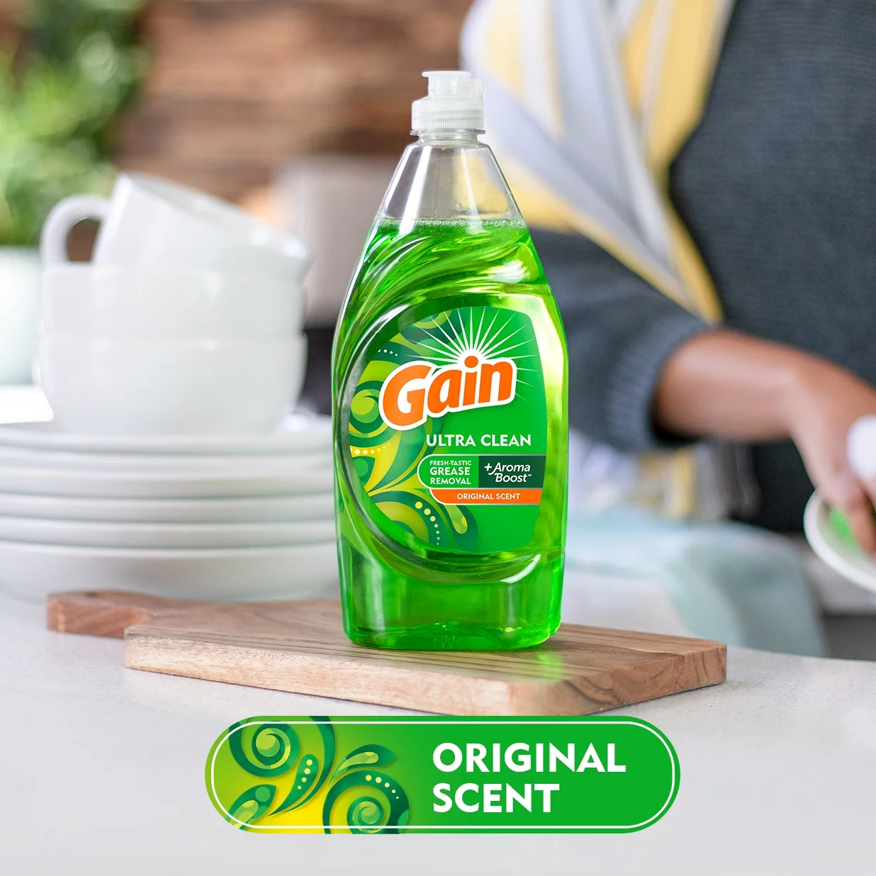 Nước Rửa Chén - Bát Gain Ultra Clean Original Scent 638 ml - USA