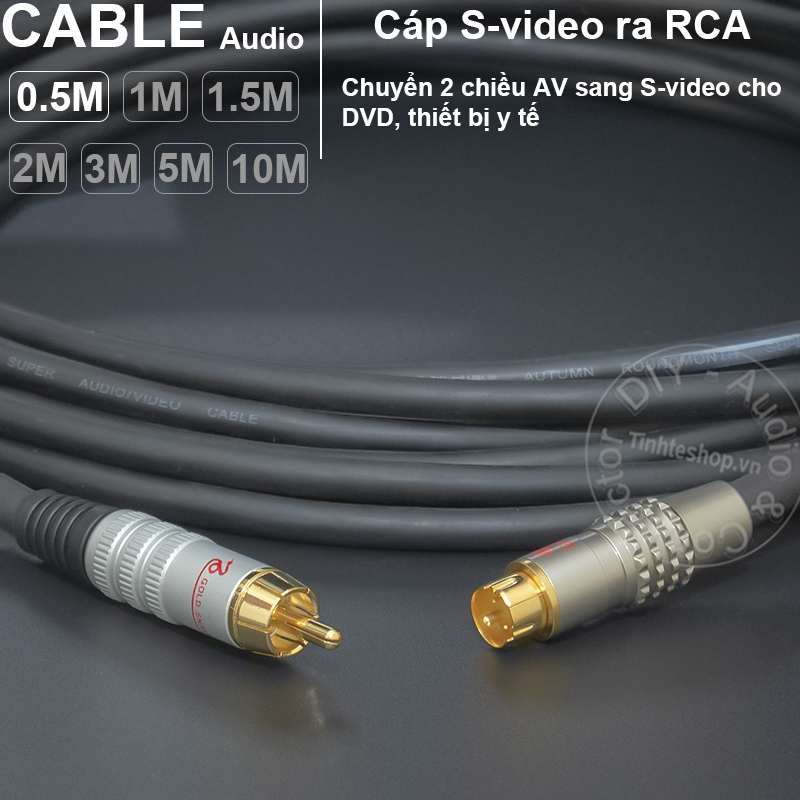 Dây S video sang AV DIY 0.5 đến 10 mét - RCA to S-video cable