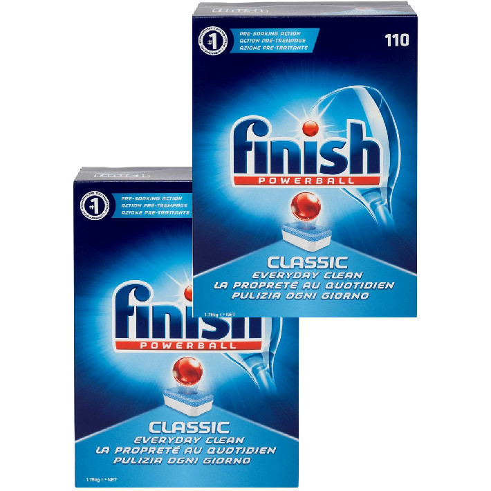 Combo 2 hộp viên rửa bát Finish 110 viên made in EU dùng cho máy rửa bát