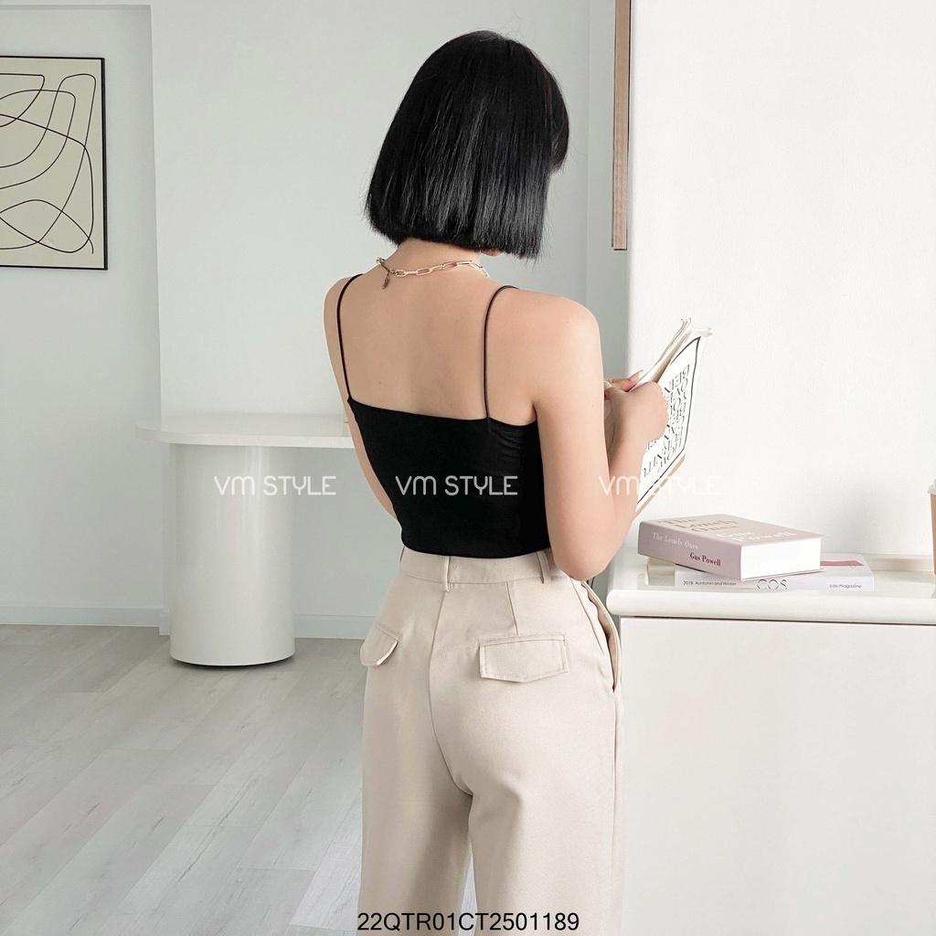 Quần nữ suông dài ống rộng basic VMSTYLE lưng cao phong cách công sở trẻ trung 07205 22QTR01CT2501