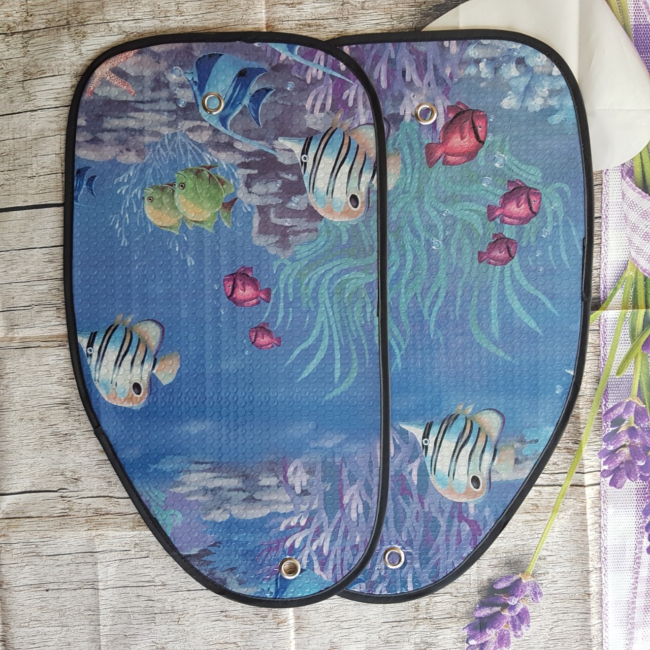 Bộ 4 tấm che chắn nắng cho cửa sổ ô tô (2 tròn + 2 lá)-Họa Tiết Ngẫu Nhiên