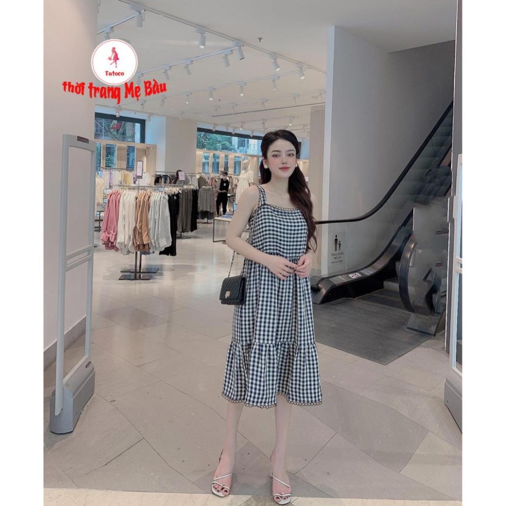 Váy bầu hai dây màu hè