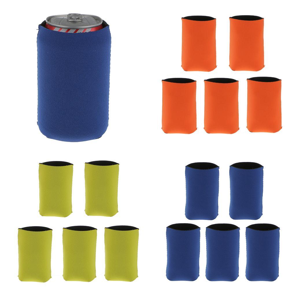 10x Beer Drinks Can Cooler Party Favor Insulated Neoprene Sleeve Holder