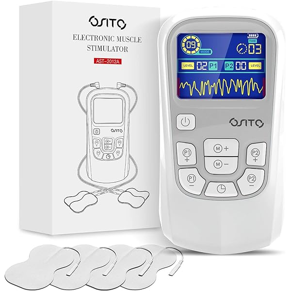 Máy massage xung điện 4 miếng dán giảm đau nhức sử dụng pin sạc AST-2012A