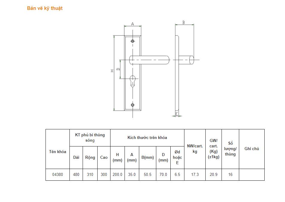 Ổ khoá cửa tay gạt Việt Tiệp 04380 hợp kim trắng dành cho cửa chính, thông phòng, ban công loại cửa gỗ, nhôm, nhựa, lõi thép