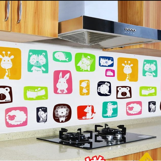 Cuộn 3 Mét Decal Giấy Dán Bếp Tráng Nhôm Cách Nhiệt Thú Xinh (3 Mét Dài x 0.6 Mét Rộng)