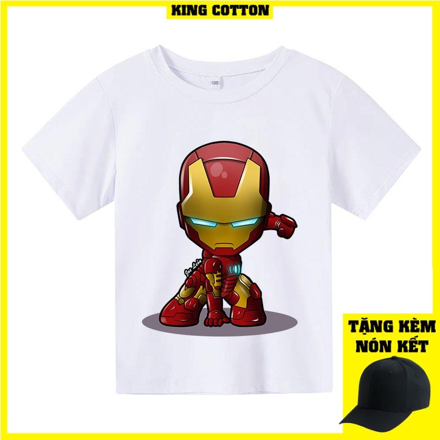 Áo thun trẻ em ironman chibi 4 màu Có size người lớn, King Cotton