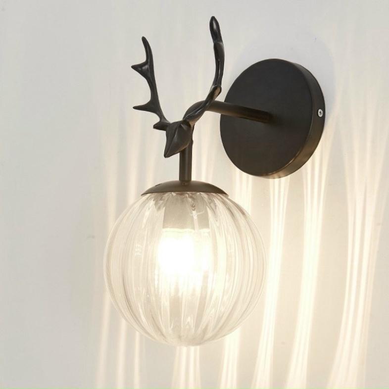 Đèn tường tô điểm hình đầu hươu,decor phòng khách,phòng ngủ.