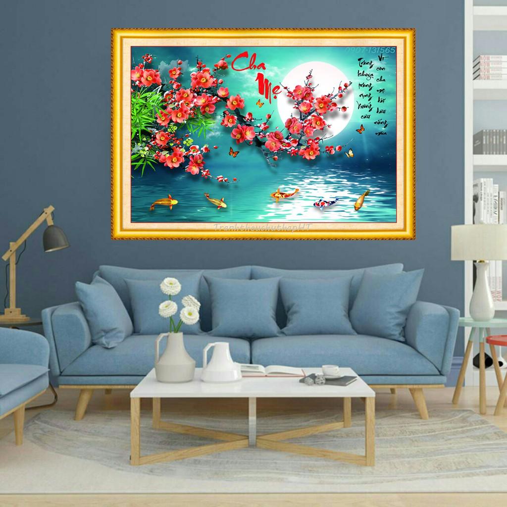 Tranh đính đá cha mẹ VS320 - tự đính