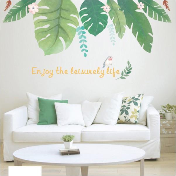 Decal trang trí tường - Lá Dương Xỉ nhạt 02