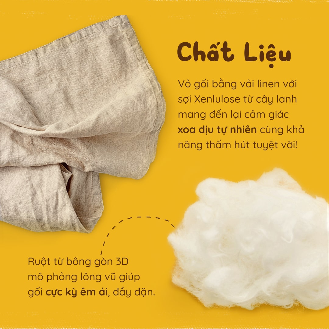 Gối Mẹ Bầu Đậu Khuyết Đa Năng Linen Bông Gòn Lông Vũ Cao Cấp | 159