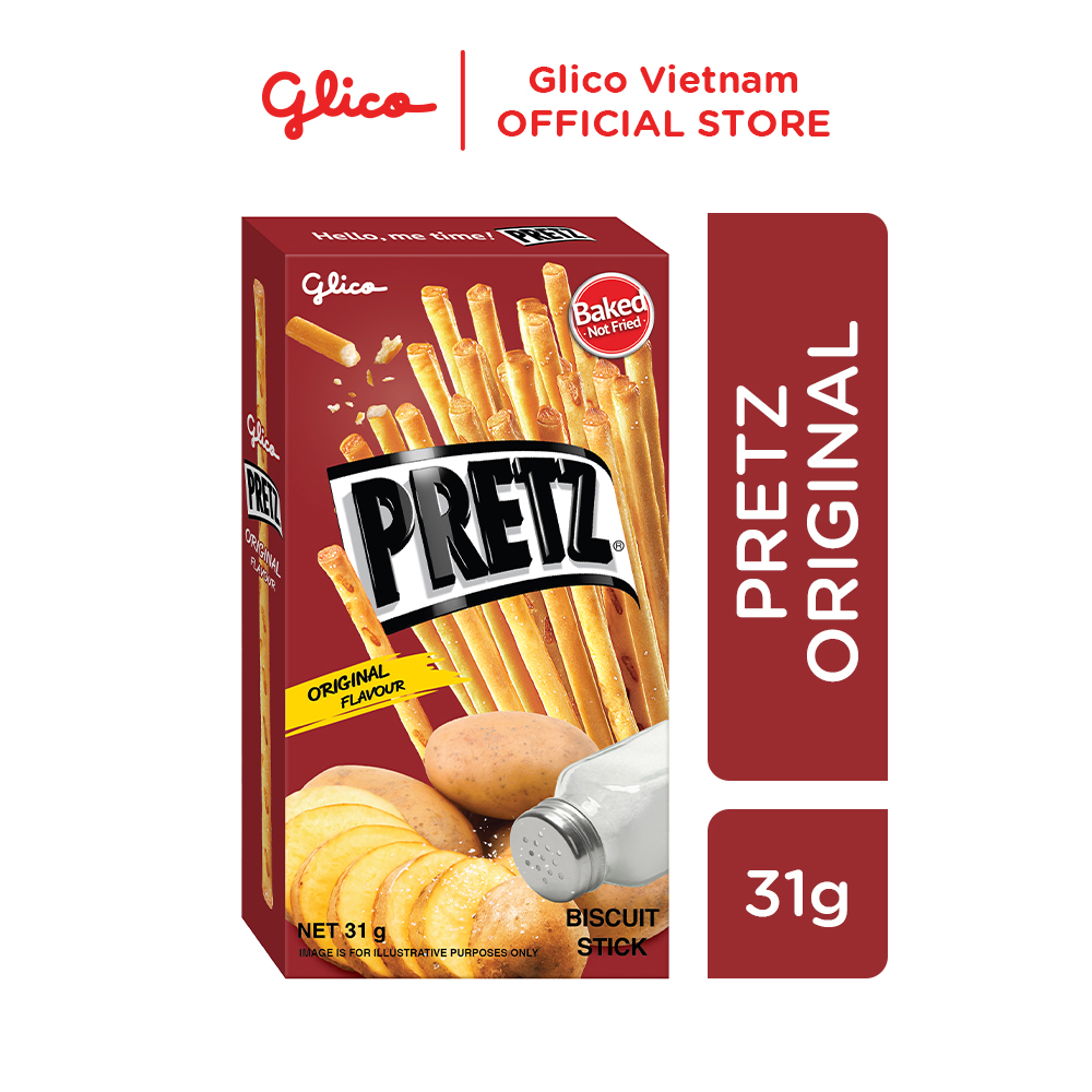 Bánh que nướng giòn vị khoai tây GLICO Pretz Original Flavour