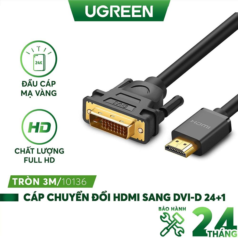 Dây chuyển đổi DisplayPort sang VGA hỗ trợ phân giải 1920x1200, dài 1-3m UGREEN DP105 - Hàng chính hãng