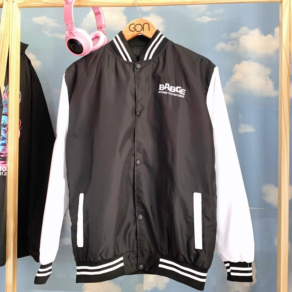 Áo Khoác kiểu dù Bomber unisex form rộng nam nữ 2 lớp BADGE