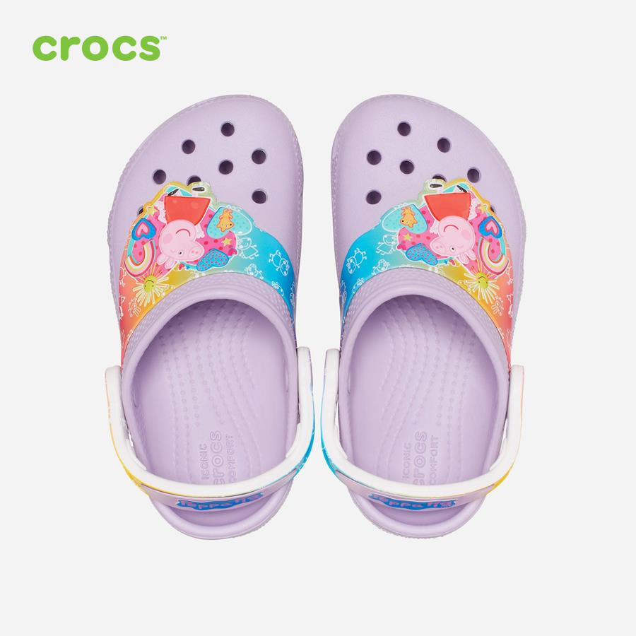 Giày lười trẻ em Crocs FW FunLab Clog Toddler I AM Peppa Pig Lavender - 207915-530