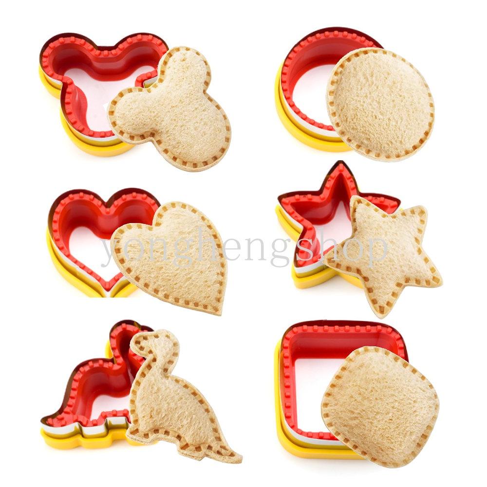Khuôn Cắt Bánh Mì Sandwich Hình Khủng Long, Ngôi Sao, Trái Tim Bằng Thép Không Gỉ