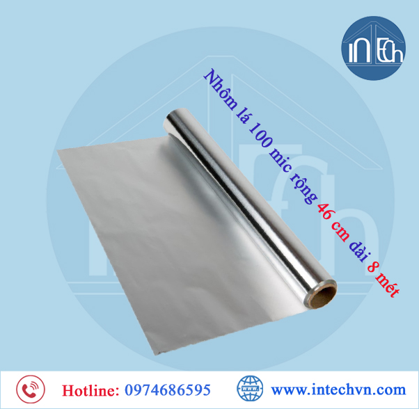 Màng nhôm Aluminum Foil 100 Micron (Giấy nhôm rộng 460mm dày 0.1mm dài 8m)